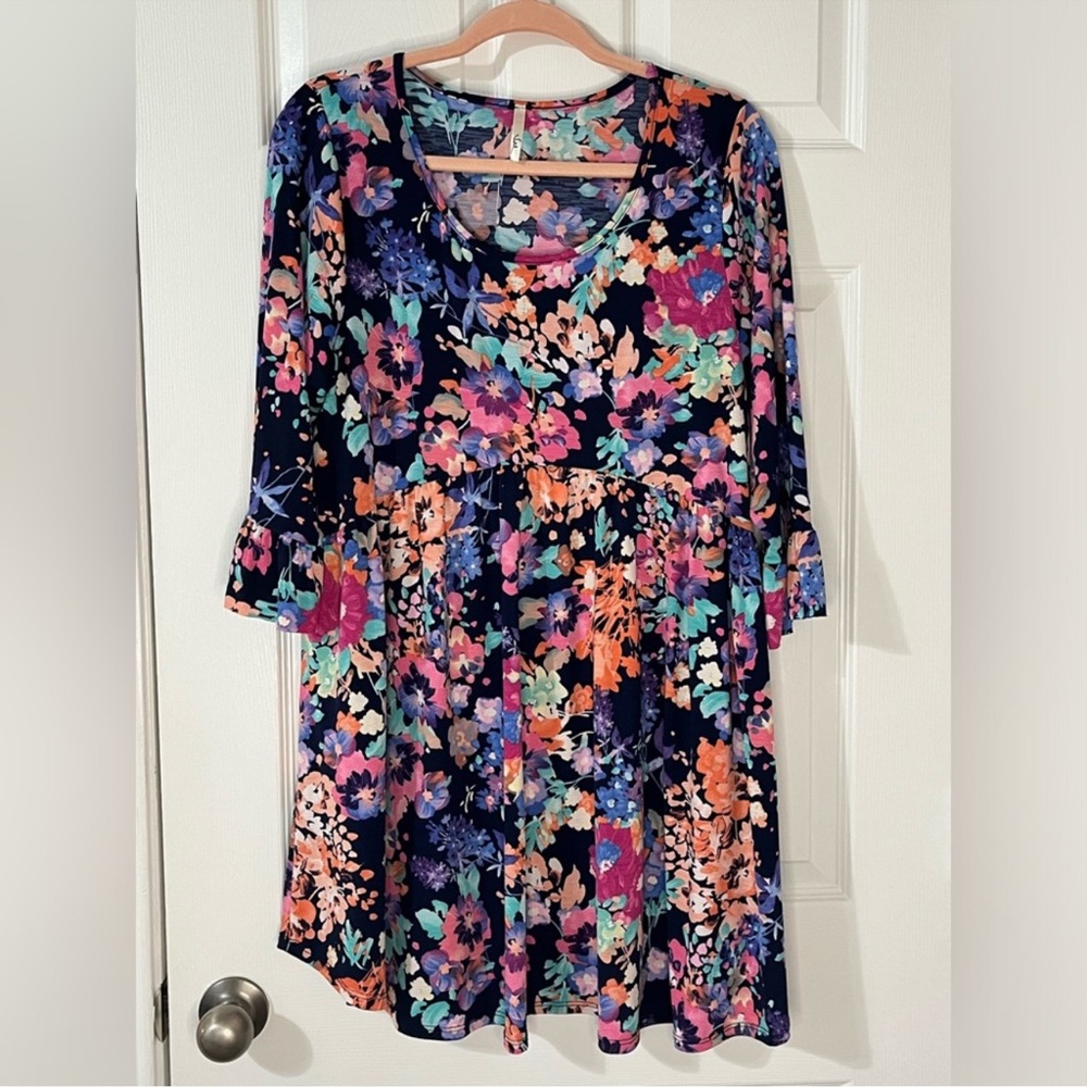Floral babydoll tunic dress large